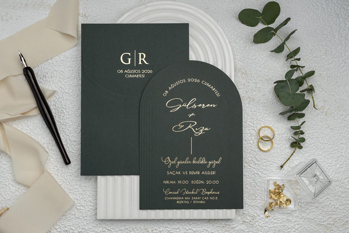Faire Part Mariage Élégance Florale en Courbes