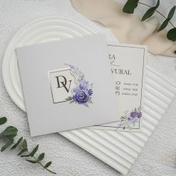 Faire Part Mariage Fleur Violette Enchantée
