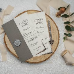 Faire Part Mariage L'Émotion Scellée Gris