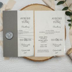 Faire Part Mariage L'Émotion Scellée Gris