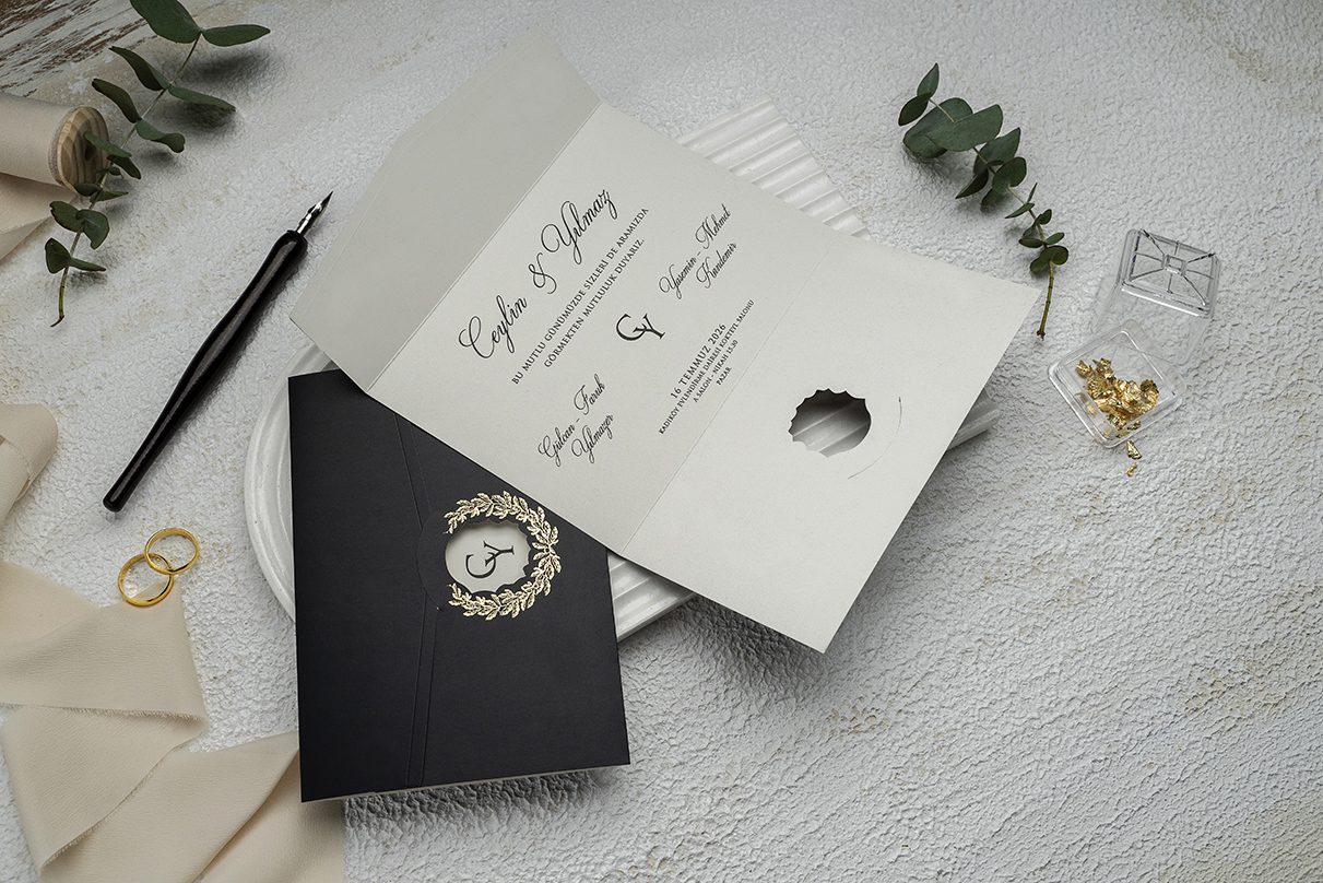 Faire Part Mariage Laurier Doré
