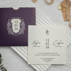 Faire Part Mariage Violet Majestueux