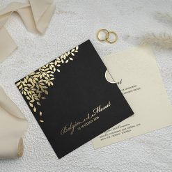 Faire Part Mariage avec Feuillage Doré