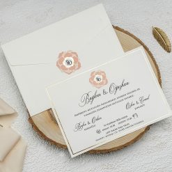 Faire Part Mariage avec Fleur Rose