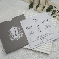 Faire Part Mariage avec Ornements Argentés