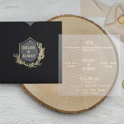 Faire Part Mariage Acrylique Doré