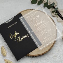 Faire Part Mariage Acrylique Noir