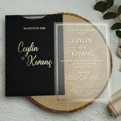Faire Part Mariage Acrylique Noir