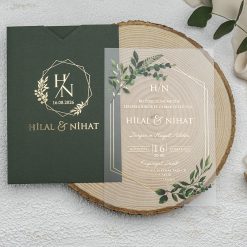 Faire Part Mariage Acrylique Vert