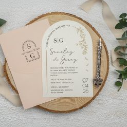 Faire Part Mariage Arrondi Beige
