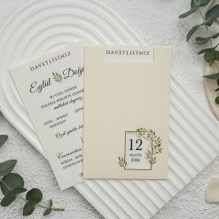 Faire Part Mariage Beige Floral