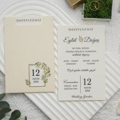 Faire Part Mariage Beige Floral