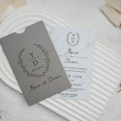 Faire Part Mariage Gris Marbré