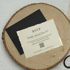 Faire Part Mariage Mini Noir Eclat Doré