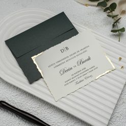 Faire Part Mariage Mini Vert Eclat Doré