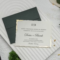 Faire Part Mariage Mini Vert Eclat Doré