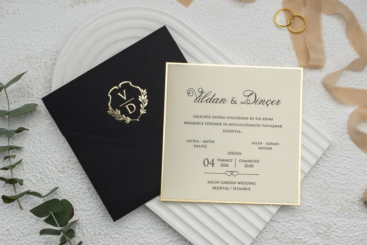 Faire Part Mariage Noir Encre d'Amour