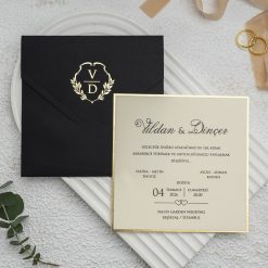 Faire Part Mariage Noir Encre d'Amour