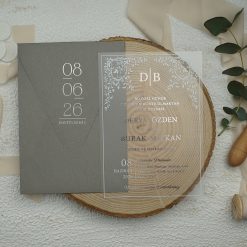 Faire Part Mariage Plexiglass Gris