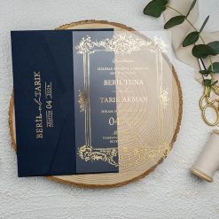 Faire Part Mariage Transparent Blue