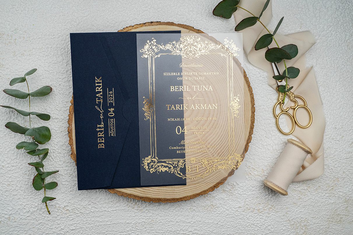 Faire Part Mariage Transparent Blue