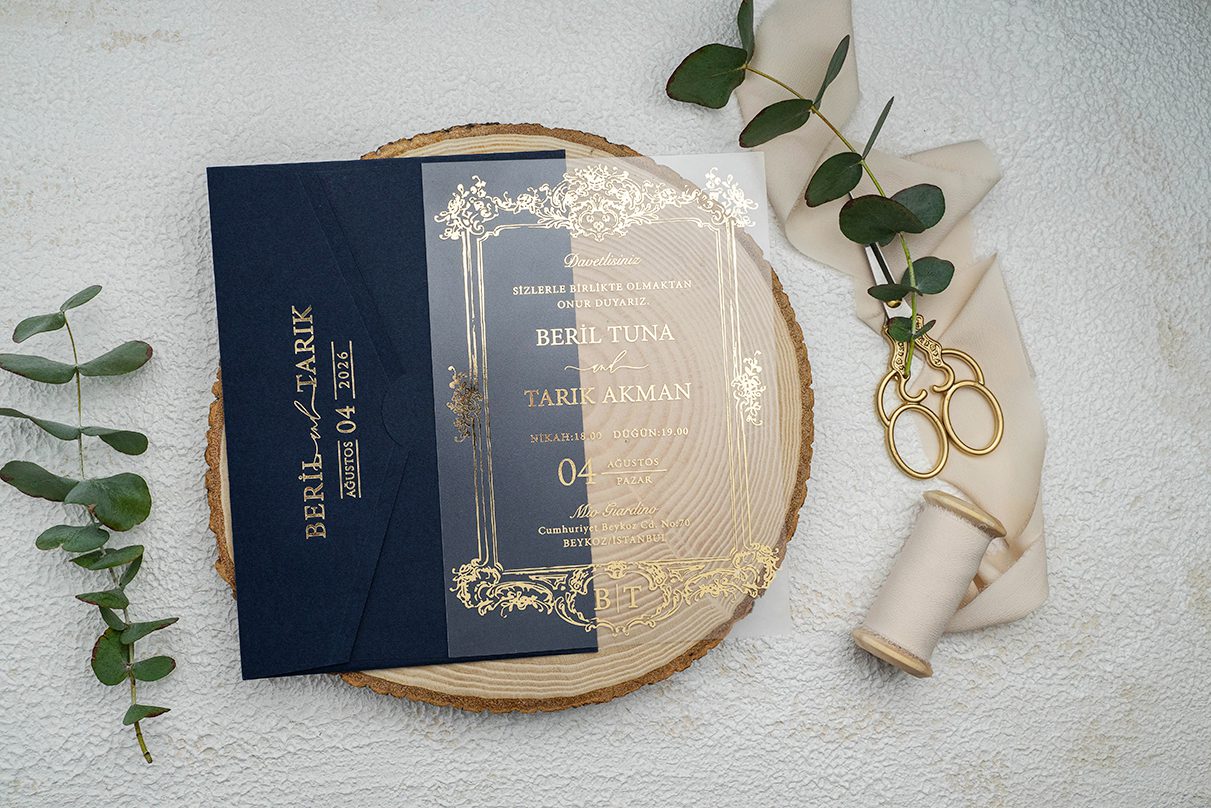 Faire Part Mariage Transparent Blue