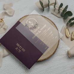 Faire Part Mariage Transparent Bordeaux