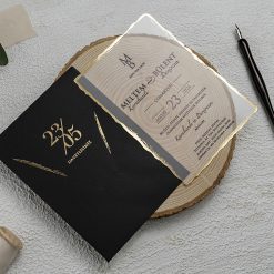 Faire Part Mariage Transparent Eclats Dorés