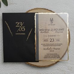 Faire Part Mariage Transparent Eclats Dorés