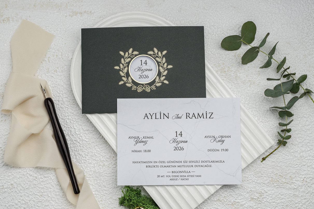 Faire Part Mariage Vert Feuillage