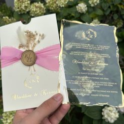 Faire Part Mariage Plexi Avec Ruban
