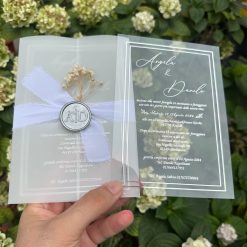Faire Part Mariage Transparent Avec Ruban