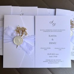 Faire Part Mariage Blanc Avec Ruban