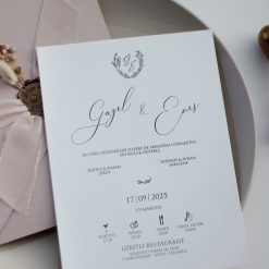 Faire Part Mariage Ruban avec Bouquet Fleuri