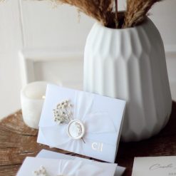 Faire Part Mariage Format Réduit Chic avec Sceau de Cire et Ruban