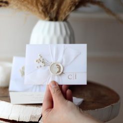 Faire Part Mariage Format Réduit Chic avec Sceau de Cire et Ruban
