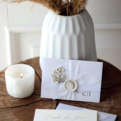 Faire Part Mariage Format Réduit Chic avec Sceau de Cire et Ruban