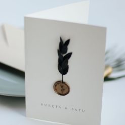 Faire Part Mariage Moderne avec Sceau de Cire et Feuillage