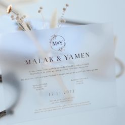 Faire Part Mariage Moderne avec Sceau de Cire et Feuillage