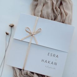 Faire Part Mariage Fleuri Petit Ruban Beige