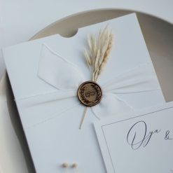 Faire Part Mariage avec Sceau de Cire et Ruban