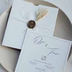 Faire Part Mariage avec Sceau de Cire et Ruban