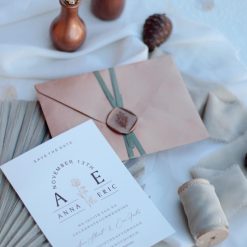 Faire Part Mariage avec Enveloppe et Sceau de Cire