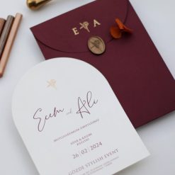 Faire Part Mariage Arrondi Bordeaux