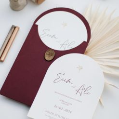 Faire Part Mariage Arrondi Bordeaux