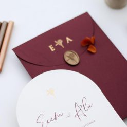 Faire Part Mariage Arrondi Bordeaux