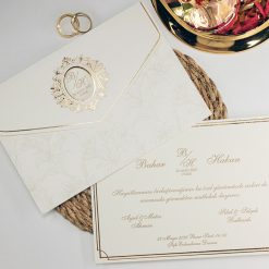 Faire Part Mariage Fleurie Or