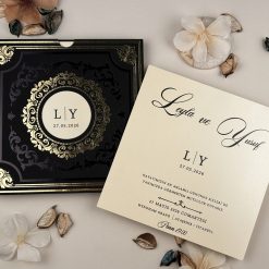 Faire Part Mariage Ornement Or