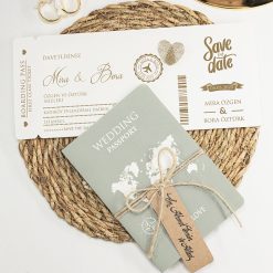 Faire Part Mariage Passeport Vert