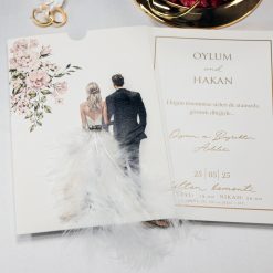 Faire Part Mariage Plume Romantique